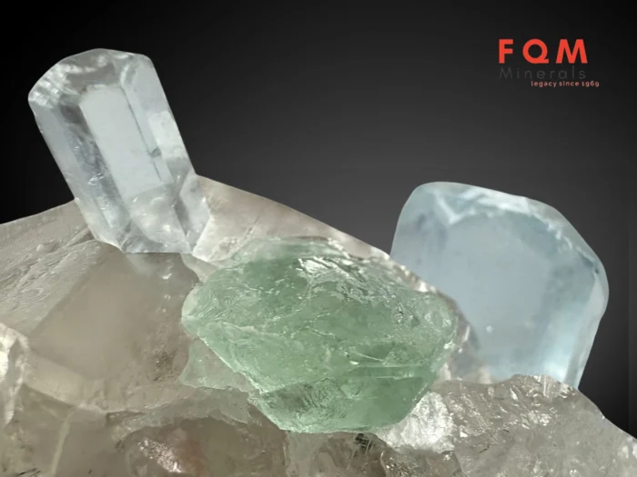 Diamond-Cut Termination Aquamarine with Green Fluorite & Gwindle-Style Quartz - Image 4