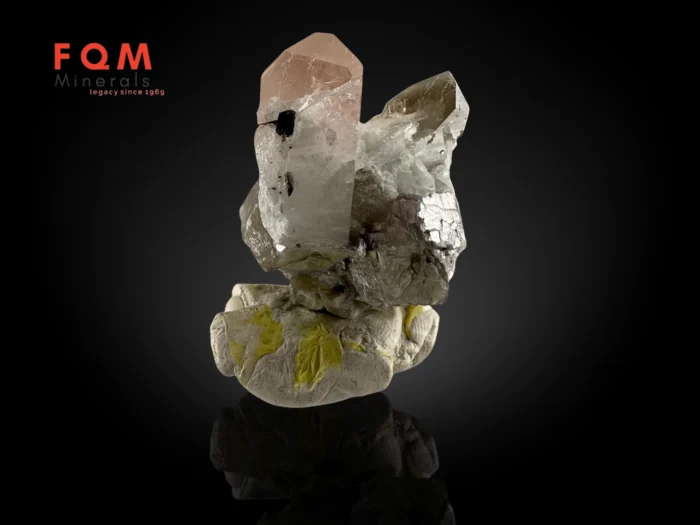 Peach Morganite with Smoky Quartz, Tantalite & Lepidolite - Image 3
