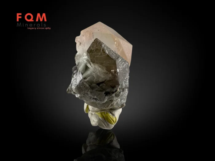Peach Morganite with Smoky Quartz, Tantalite & Lepidolite - Image 2
