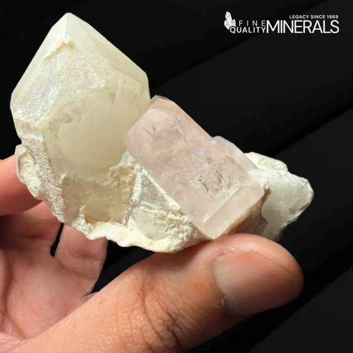 Morganite with Quartz specimen