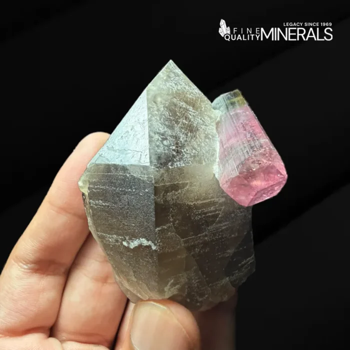 Tourmaline with Smoky Quartz combined