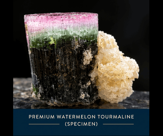Bicolor tourmaline Paprok specimen showing pink and green zoning